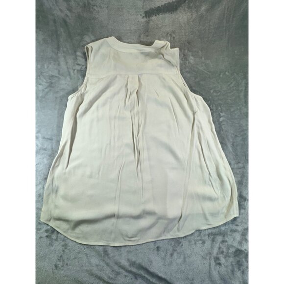 Simply Vera Wang womens XLARGE Cream Rayon Blouse Black & Silver Embroidery - Picture 9 of 11